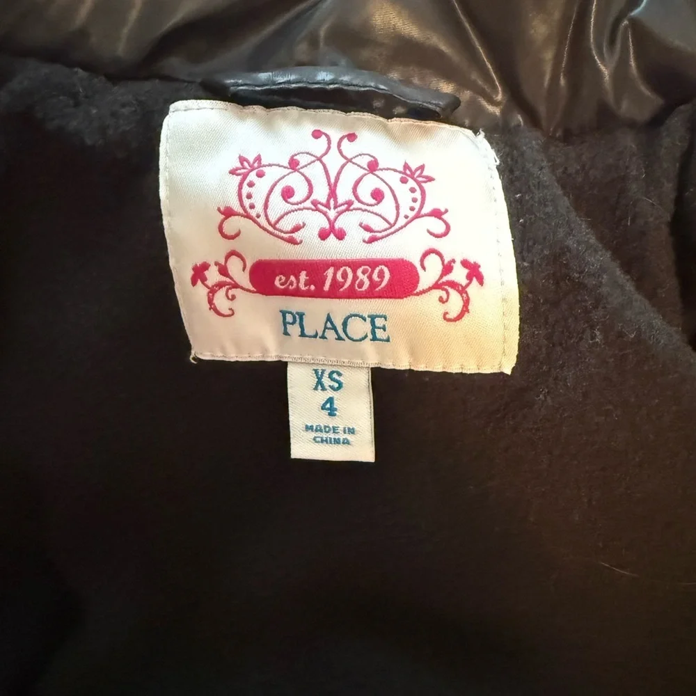 Children’s Place Shiny Black Kids Puffer Jacket - Picture 3 of 6